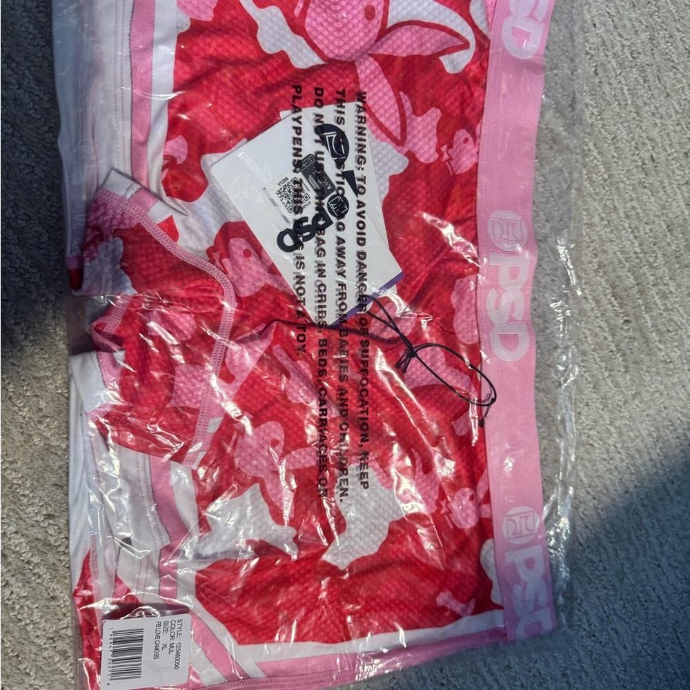 PSD Pink Red and White playboy boy short Women's Panties
New